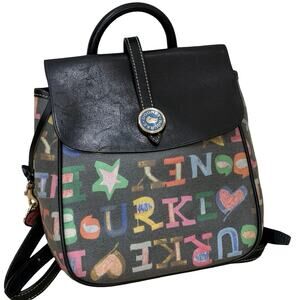 Y2k Dooney & Bourke Mini Doodle Flap Backpack